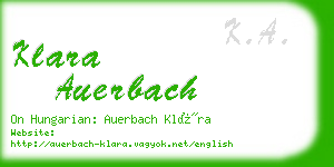 klara auerbach business card